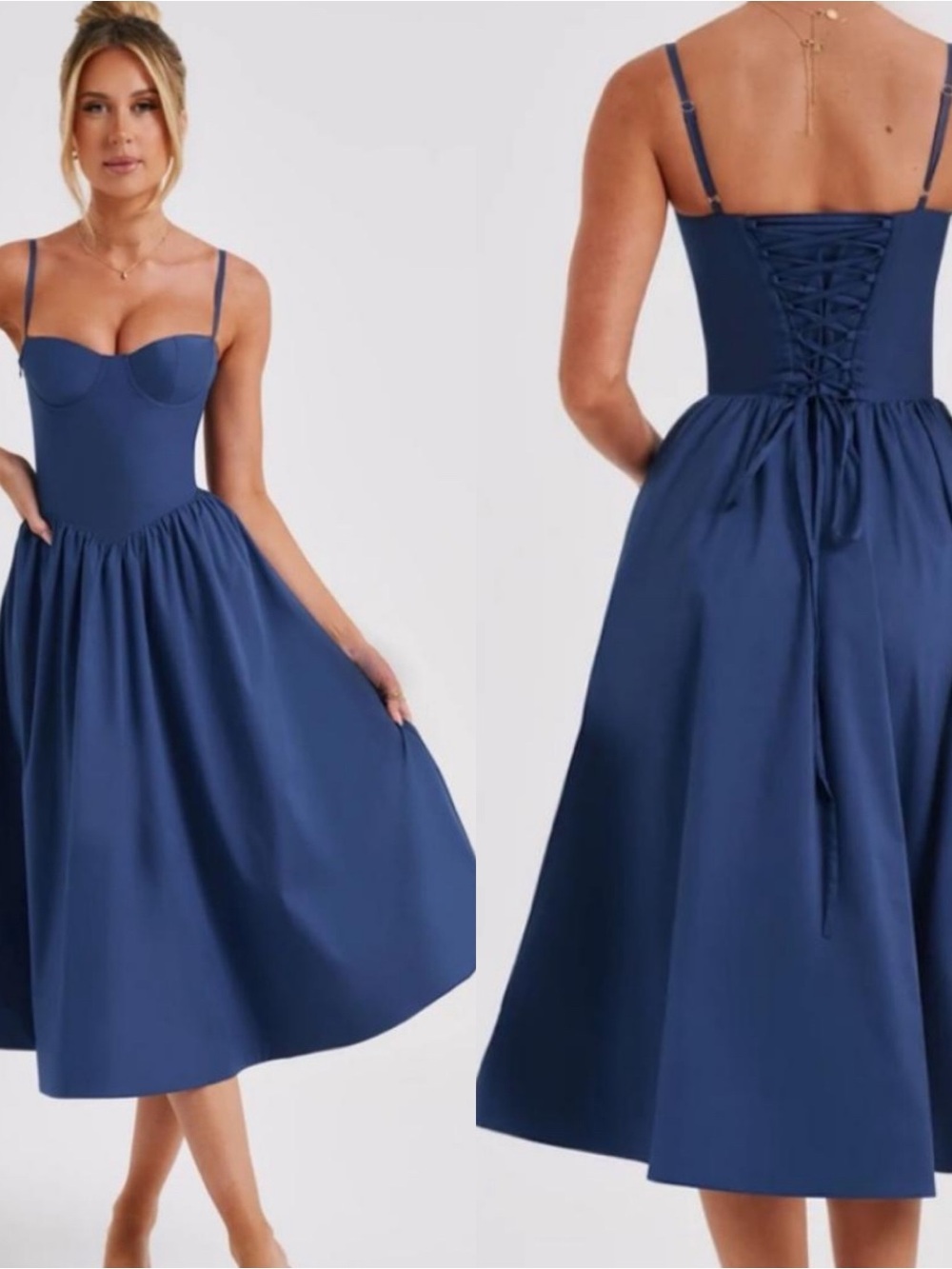 BABY BOO Daisey MIDI DRESS blue small